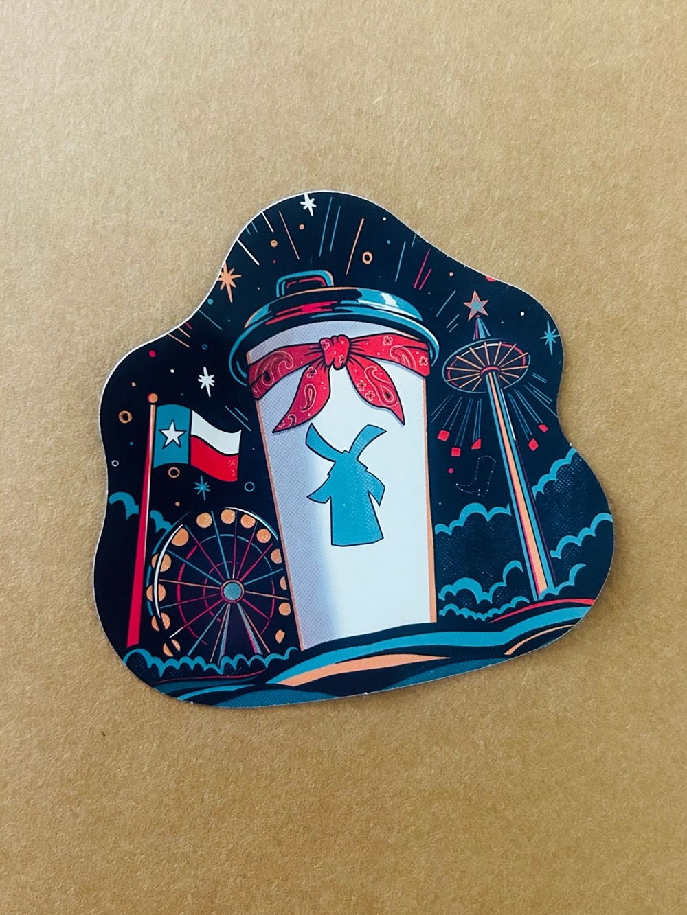 Dutch Bros Blue & Red Texas Fair Drink Cup Sticker